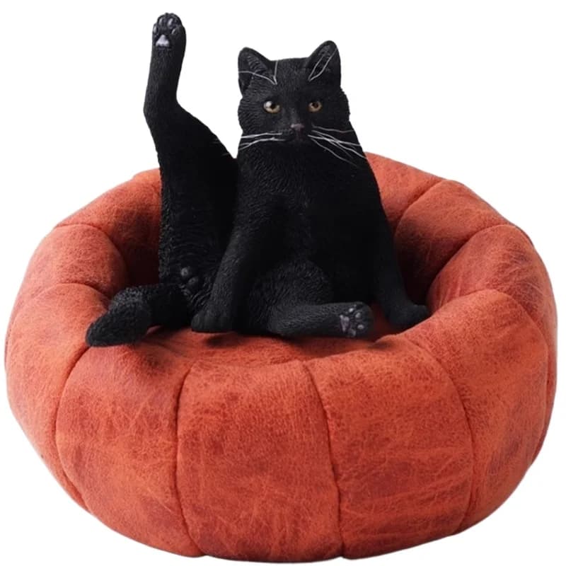 Lazy cat, simulated three-flower cat orange cat figure heals the surrounding cute desktop car pendulum