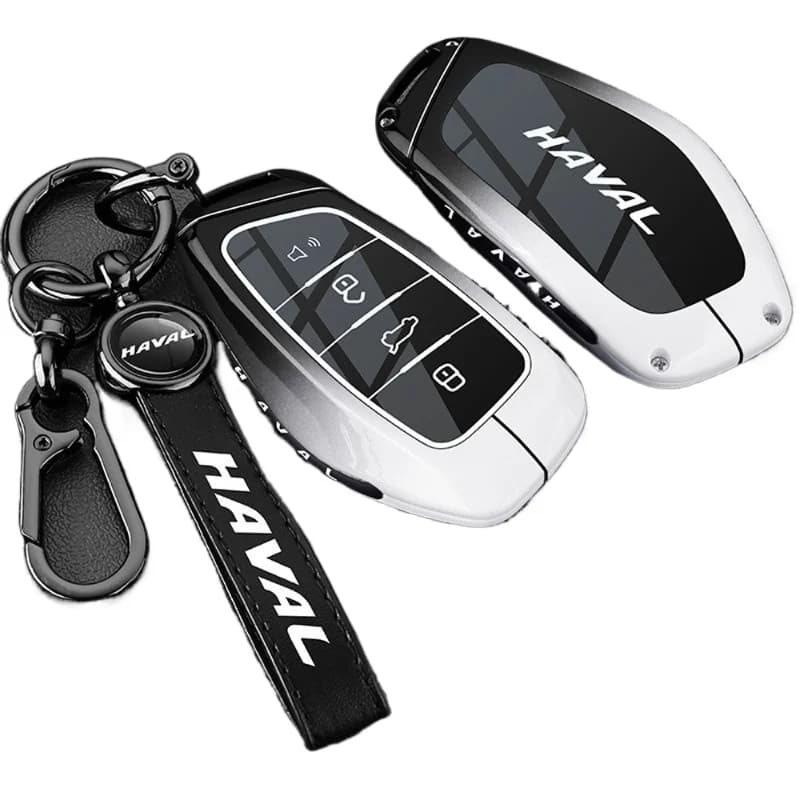 Premium Zinc Alloy Key Cover Case for Haval H6 4th Gen/3rd Gen (2018-2024) - Protective Key Fob Shell Key Bag Chain