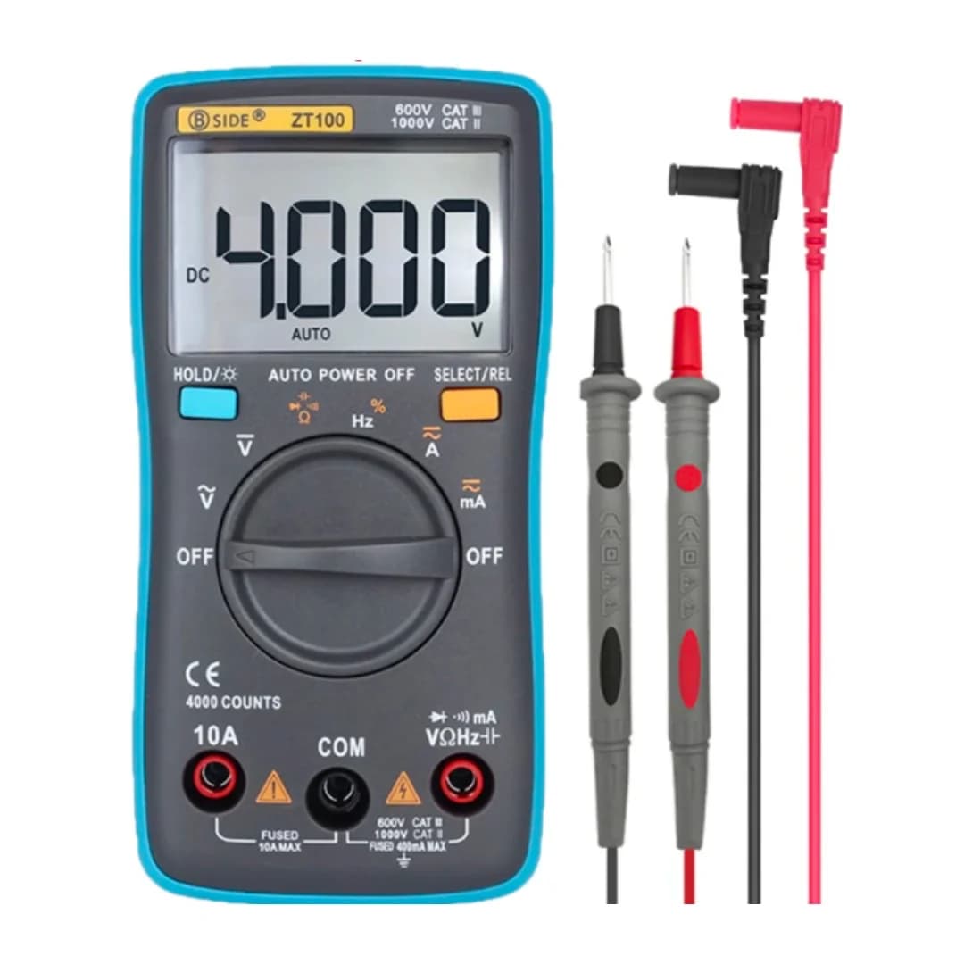 Digital Multimeter ZT100 4000 Counts DC/AC Voltage Current Capacitance Hz Diode Ohm Tester Ammeter Voltmeter Backlight