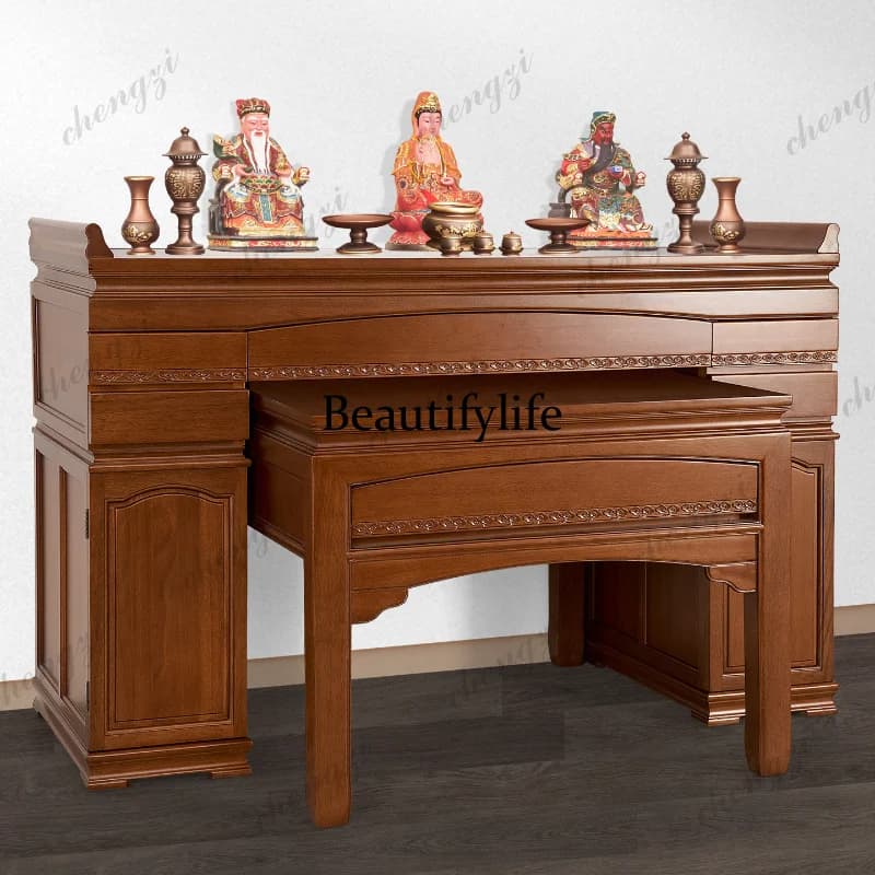 New Chinese-style offering table Buddhist table household solid wood, Buddhist table Shentai Gongtai modern tradition,