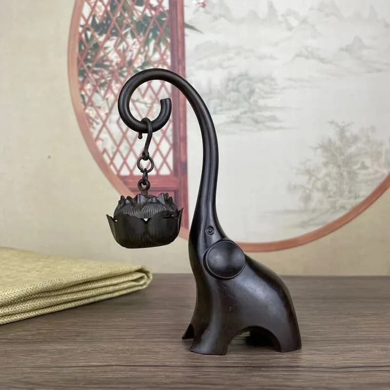 Auspicious Elephant Incense Burner, Hanging Incense Burner, Sandalwood Backflow Incense Burner, Home Decorative Piece, Indoor Lo