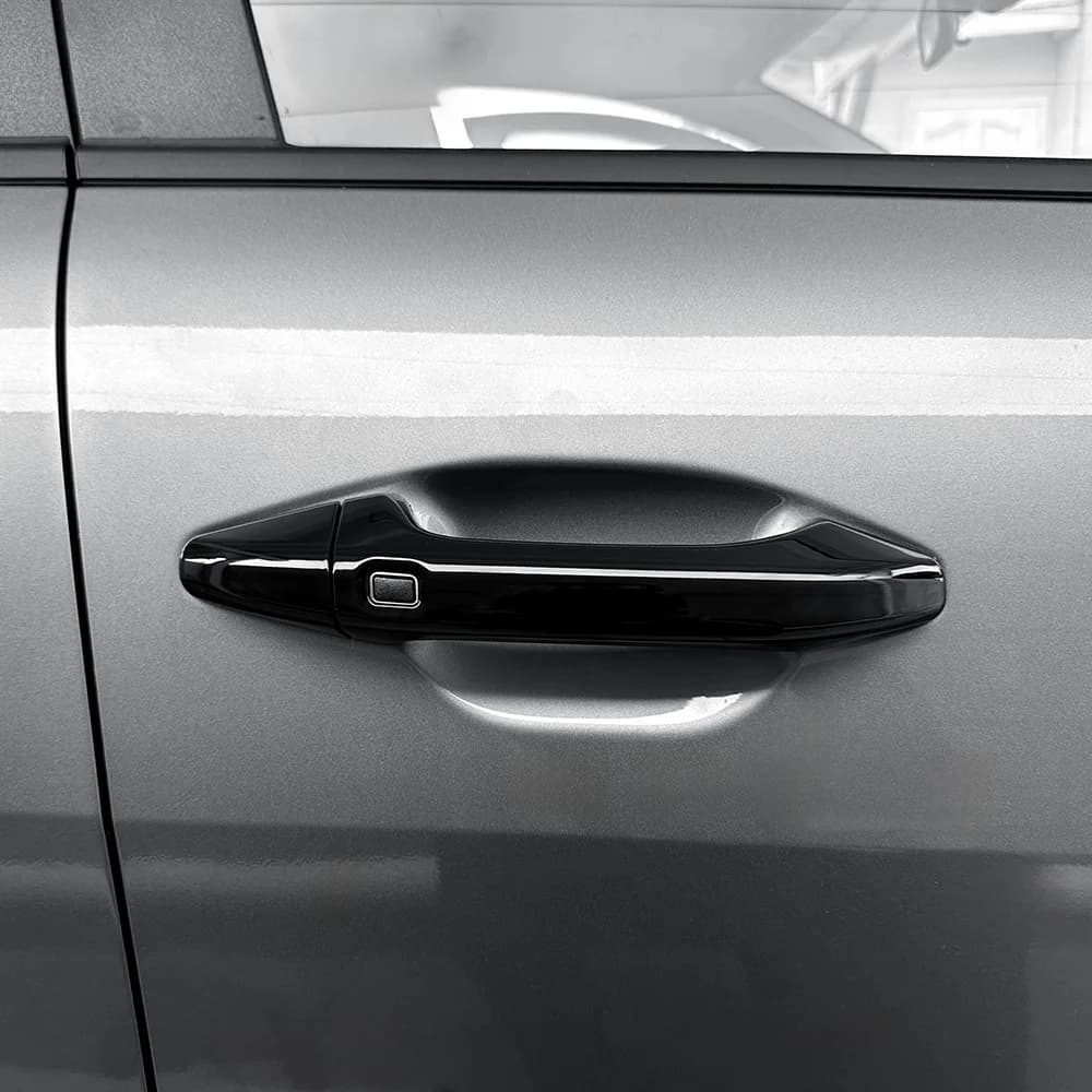 For Kia K4 2024 2025 2026 Auto Styling Exterior Black Carbon Fiber Outside Door Handle Cover Stripes Trim LHD