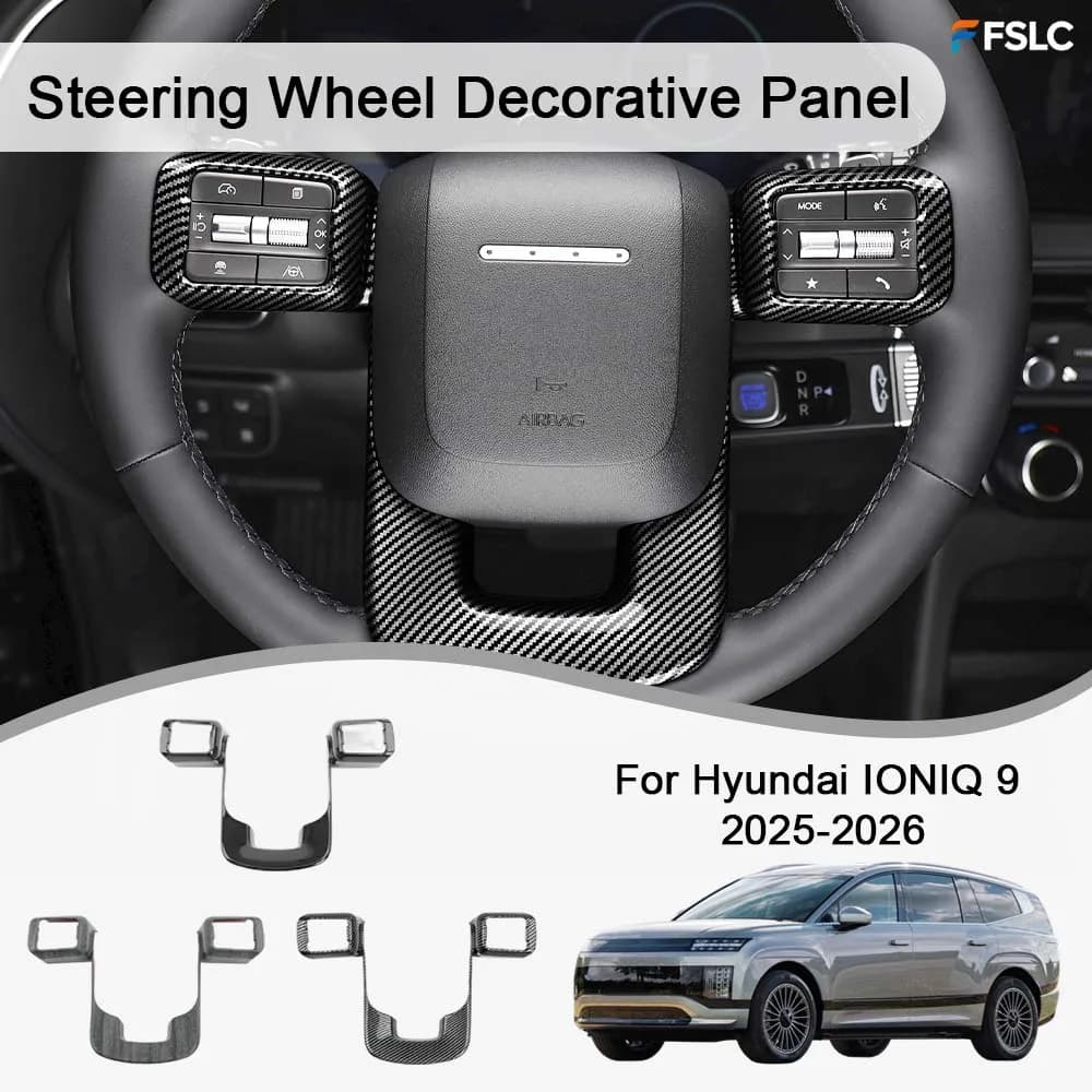 Car Decoration Steering Wheel Decorative Panel For Hyundai IONIQ 9 2025-2026 Automotive Interior Car Styling Upgrade