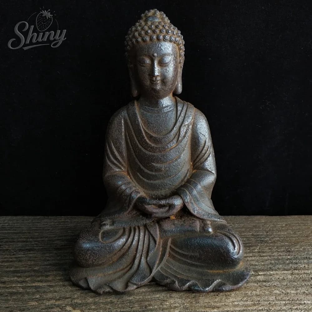 Antique Bronze Zen Buddha Statue Meditation Tathagata Monks Tibetan Buddhism Head Sculpture Home Living Room Ornament