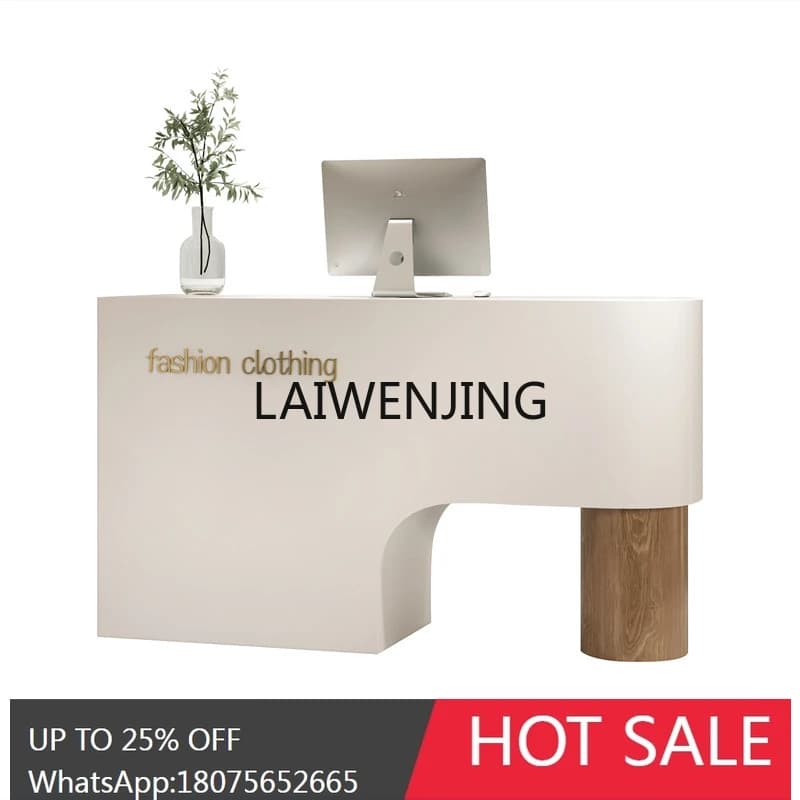 HLZ clothing store checkout page Small simple modern women's clothing beauty salon log reception desk