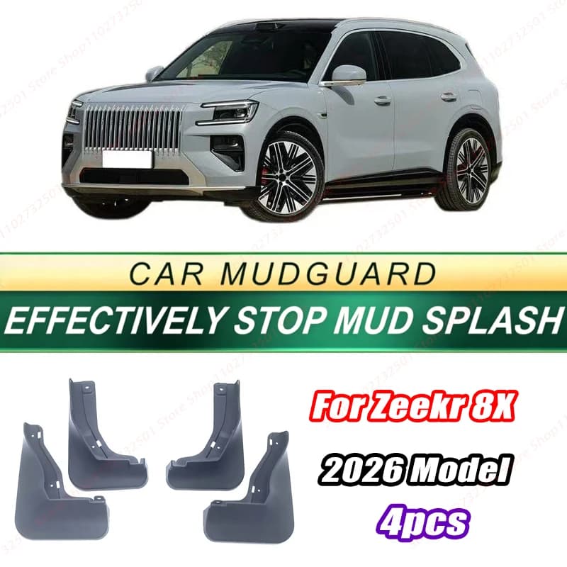 For Zeekr 8X 2026 Model 4PCS Front Rear Mud Flaps Splash Guards Fender Mudguards Auto Accessories