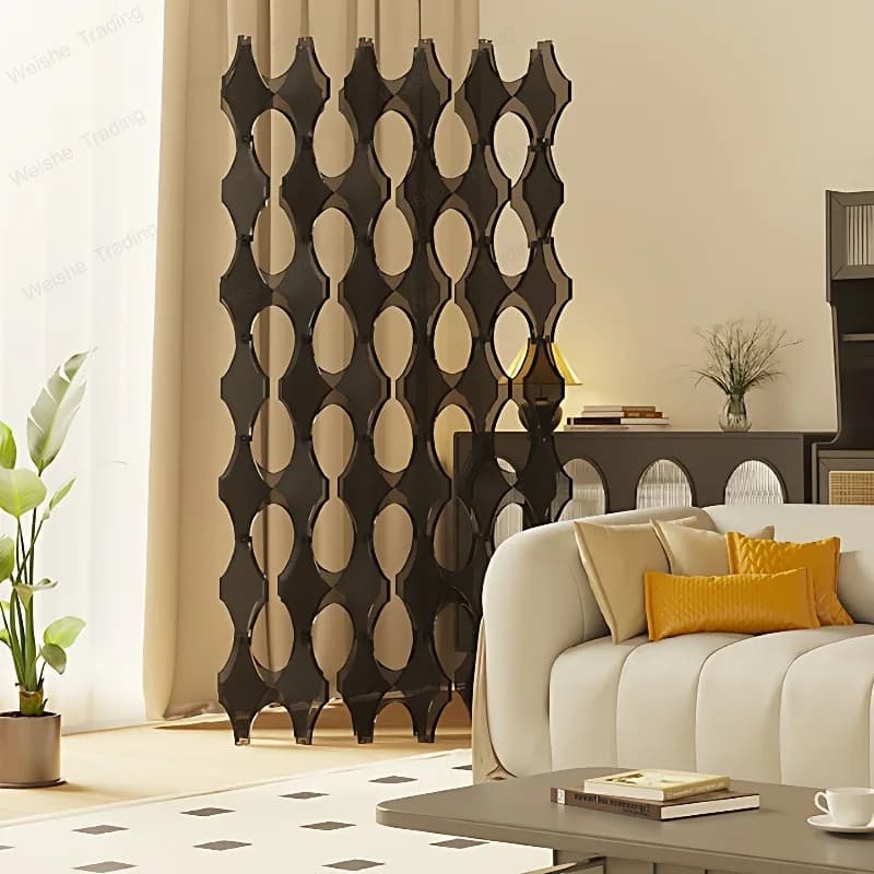 French medieval acrylic screen living room entrance entrance sofa blocking decorative hotel art partition