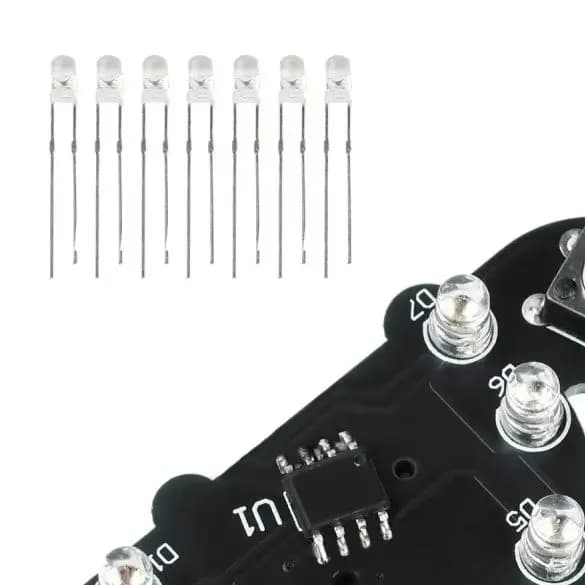 6 Modes LED Running Light Soldering Practice Kit Snail Shape, 7 Green LEDs DIY Electronics Learning Board for STEM Education