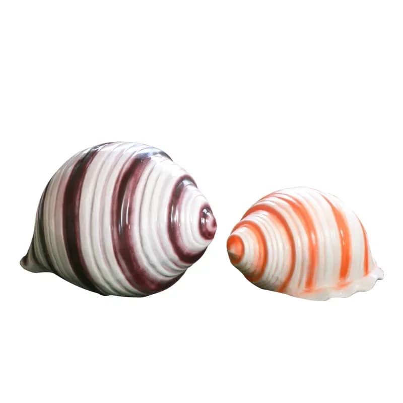 Outdoor fiberglass marine-themed ornaments, conch sea turtle coral shell sculptures, garden landscape decorations
