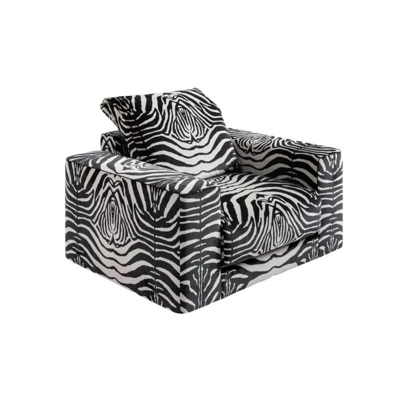 Luxury contract grade zebra pattern armchair modern luxury single sofa, suitable for villas, luxury houses, designer hotel