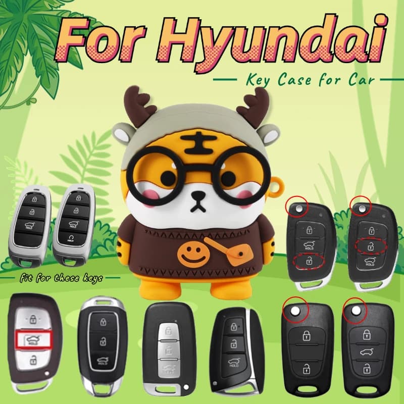 Cartoon Car Key Cover Key Case for Hyundai MISTRA Key Elantra IX35 Leading Rena Tucson Sonata Tucson SANTAFE Sportage Sorento