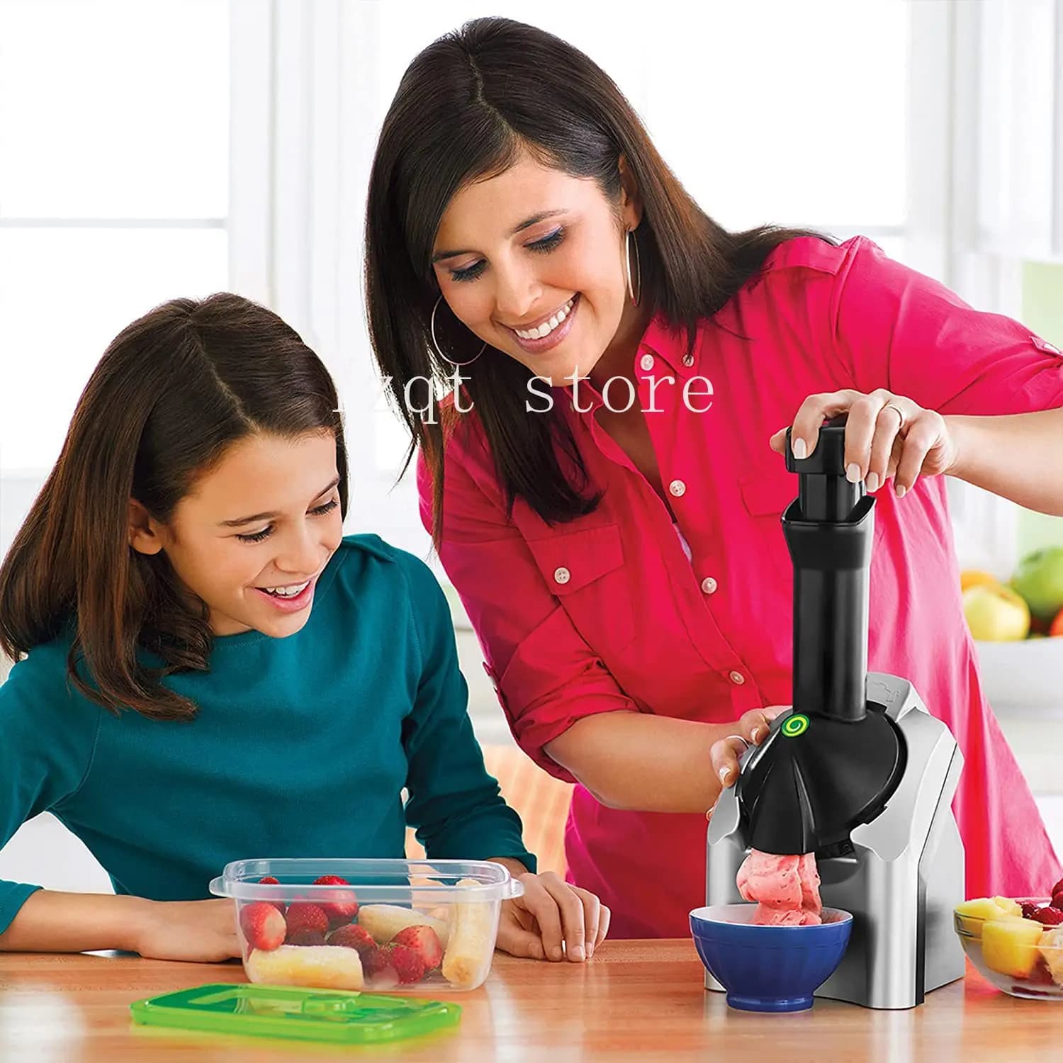 Household small electric ice cream fruit yogurt , smoothie machine children's ice cream making machine