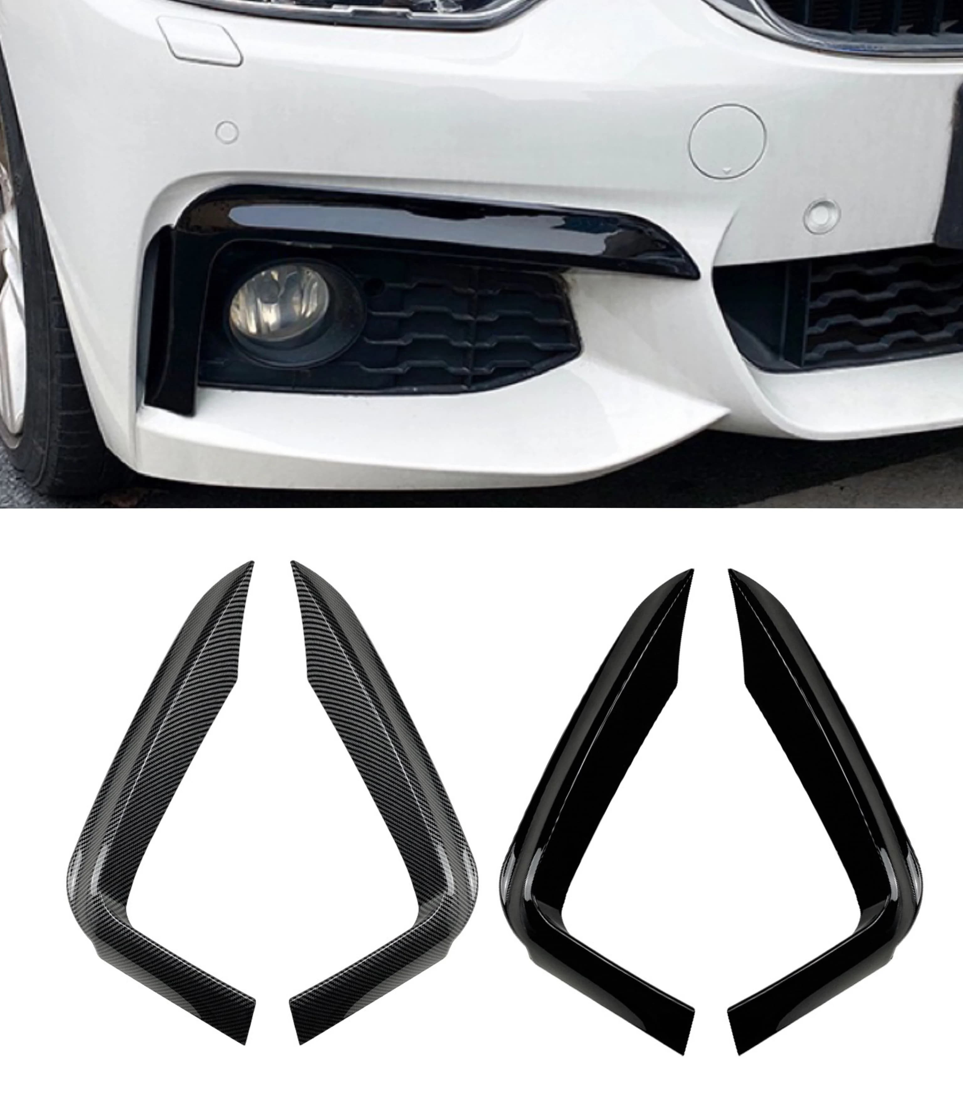 Front Upper Trims Splitters Spoiler Lamp Cover Fit For BMW 4 Series F32 F33 F36 M-Sport 420i 428i 435i 440i M-tech 2014-2020