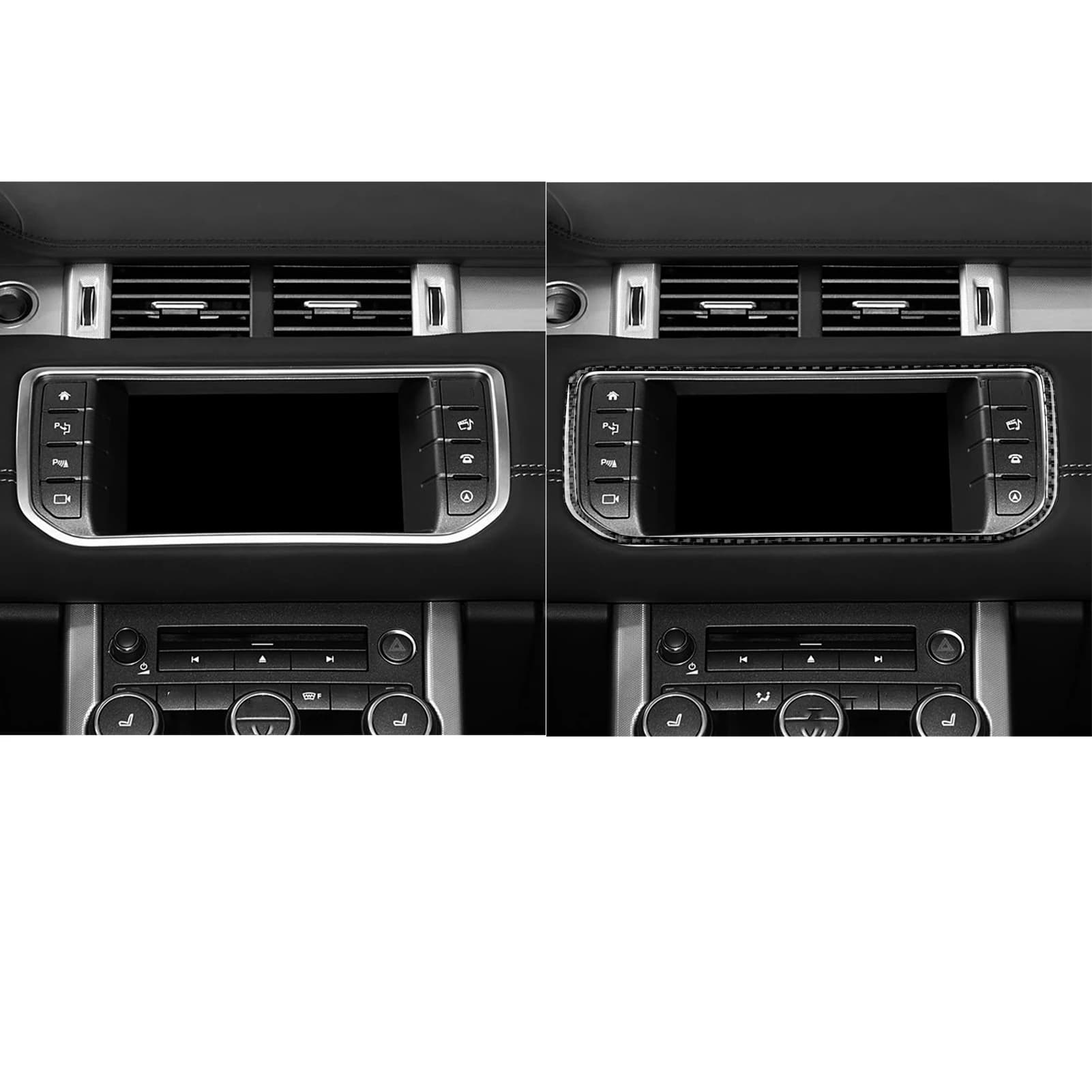 For Range Rover Evoque 2012-2018 Car Center Console Navigation Outer Frame Panel Decor Carbon Fiber Interior Accessory Sticker