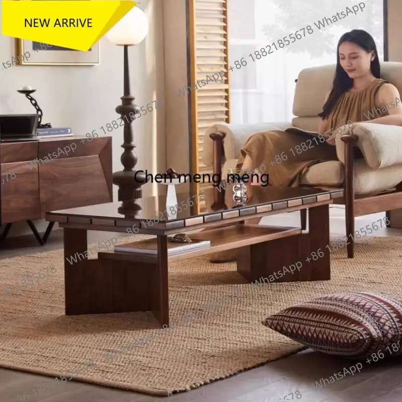 Z183 Glass Rectangular Coffee Tables European Style Center Modern Coffee Tables Vintage Designer Mesa De Centro Furniture For Ho