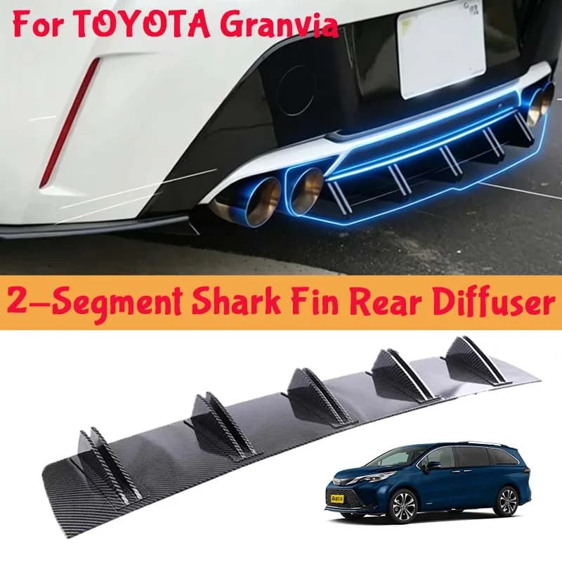 For TOYOTA Granvia Shark Fin Rear Diffuser Split Chassis Spoiler Auto Aerodynamic Parts Aerodynamic Modification