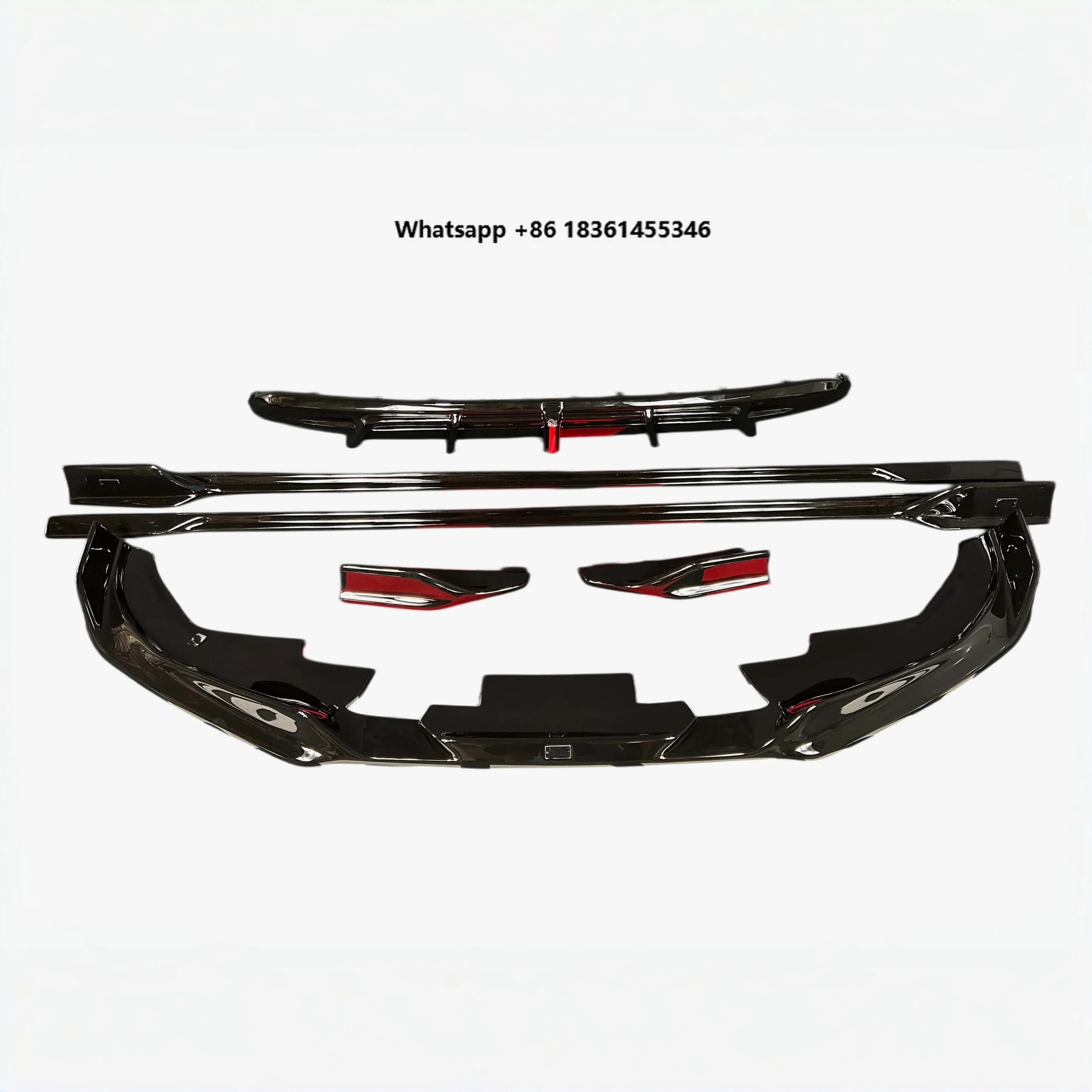 For  I4 G26 2022+ Front Lip Canards  Diffuser High Quality AE Style Glossy Black Body Kit for