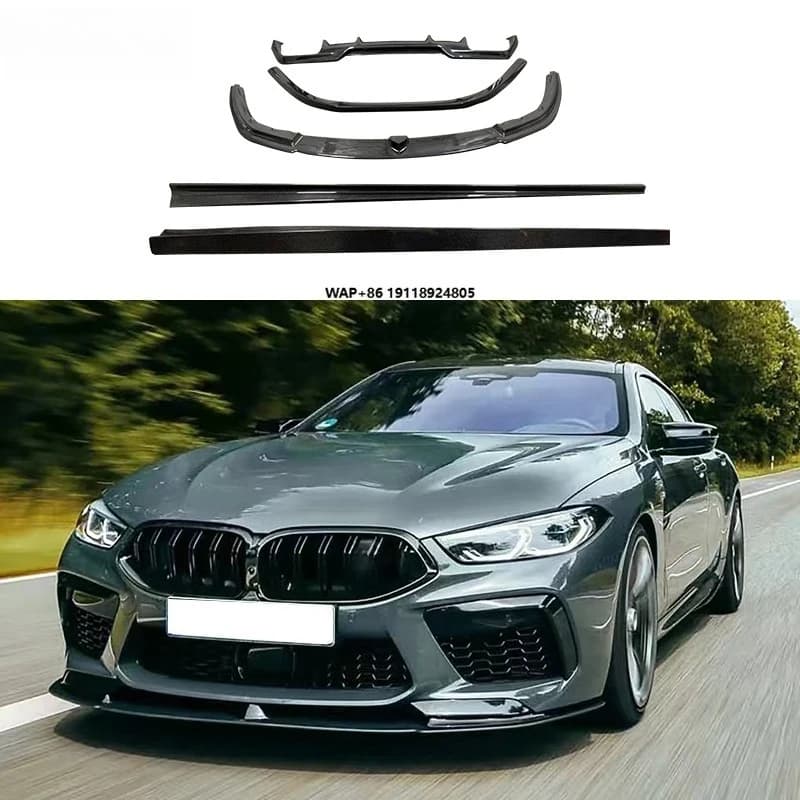 AC Style Carbon Fiber Body Kit for  M8 F91 Exterior Accessories with Side Skirts Rear Spoiler Front Lip Rear Diffuser