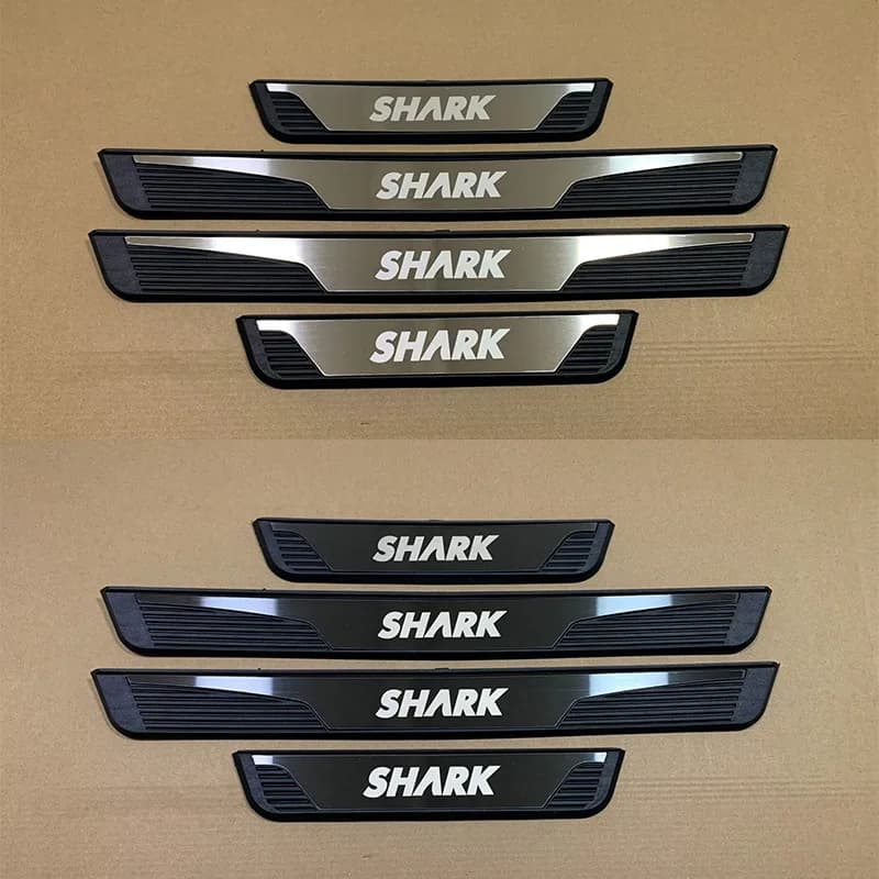 Car Door Sill Scuff Plate Threshold Pad Stainless Steel Plastic Protection Car Accessory For BYD SHARK 6 SHARK6 PICKUP 2024 2025