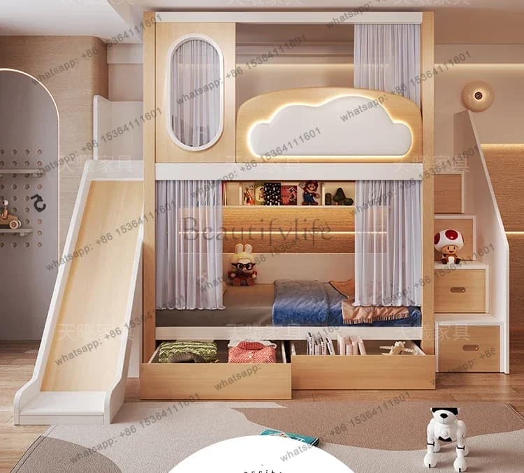 Storage Normal Loft Kids Beds Double Decker Simple Custom Design Children Beds Princess Playpen Camas Infantiles Furniture Ho