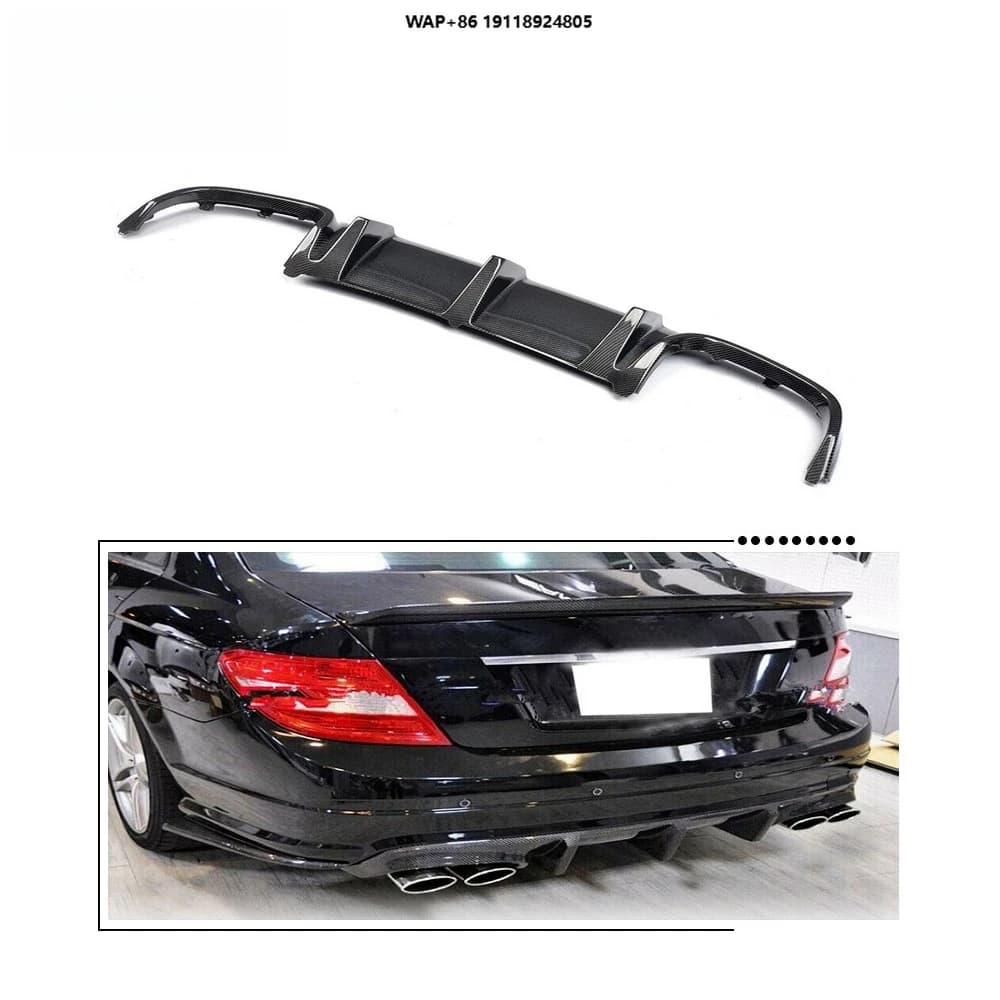 Carbon Fiber Rear Bumper Diffuser Lip for  W204 C300 C63 AMG 08-11