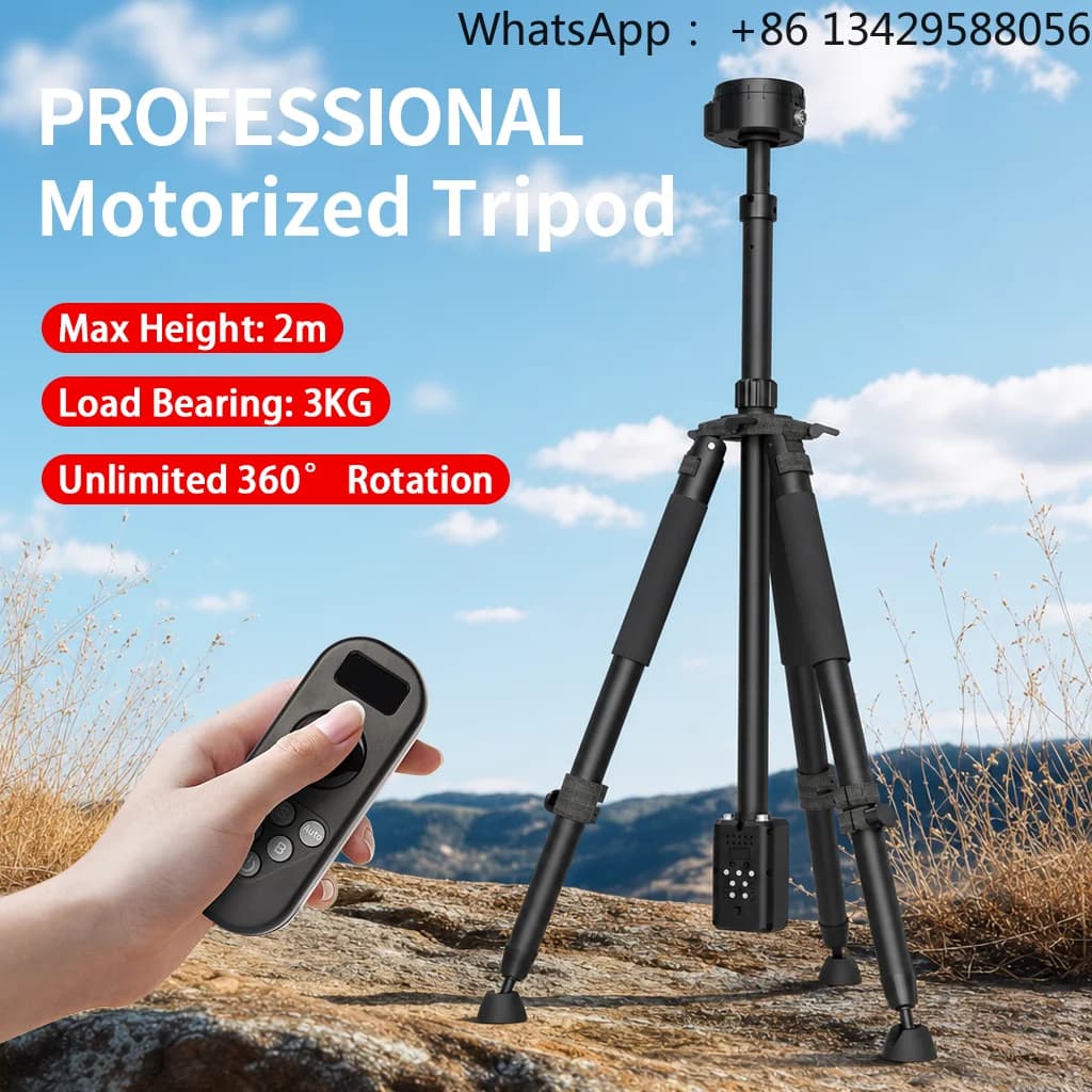 Newest Photography RTP500 Remote-controlled Electric Dual-axis Professional Aluminum Tripod 360 Horizontal Rotation Surveying