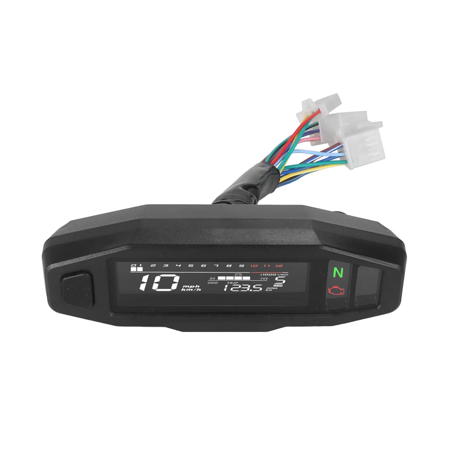 Motorcycle Instrument Modification Universal LCD Electronic Multi-function Speedometer Speed Oil Gauge Assembly