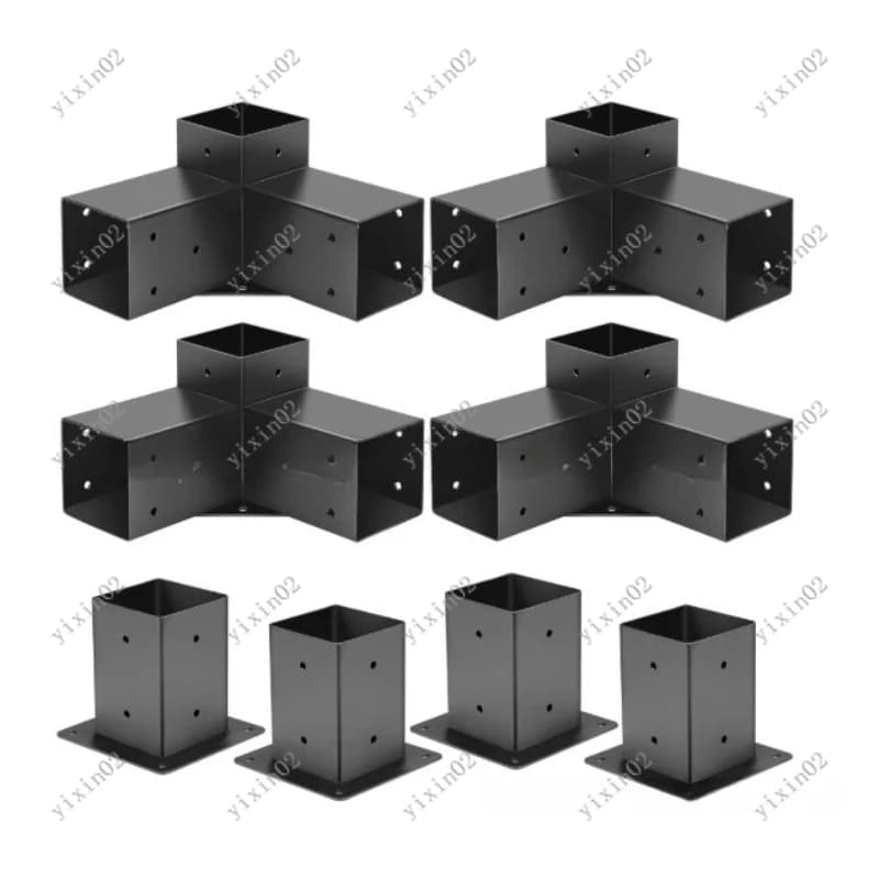 Pergola Brackets Kit For Wood Posts, Gazebo Arbor Support Brackets & Fence Base Connectors