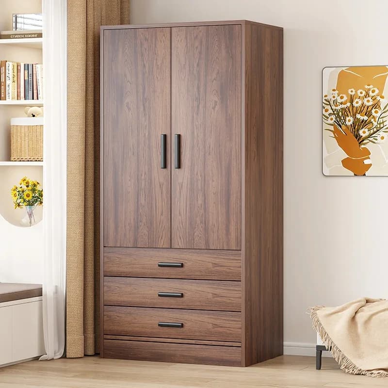 Large Nordic Wardrobes Closet Wooden Style Wheel Saving Drawers Wardrobes Storage Cute Space Guarda Roupas Furniture For Home