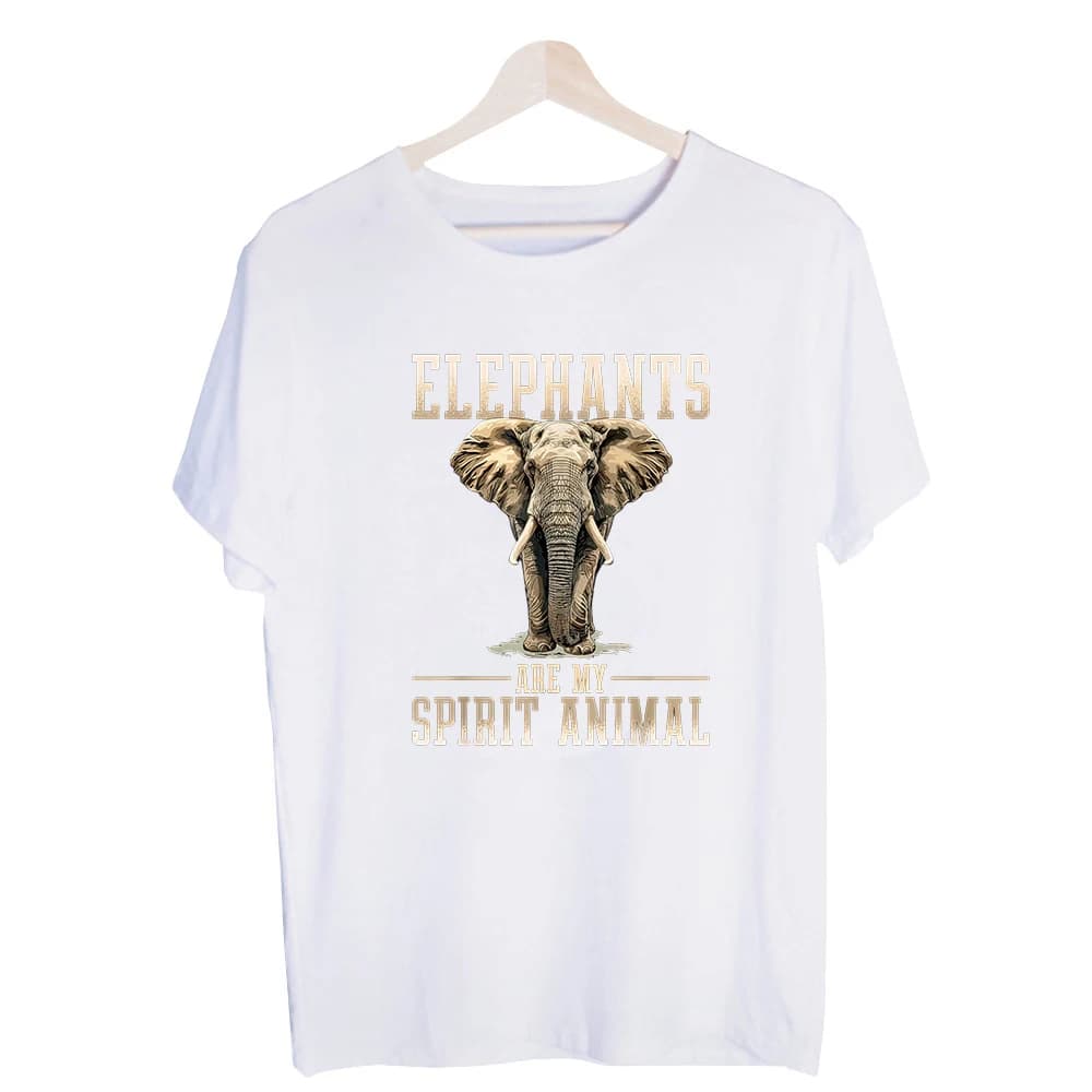 Men's Elephant Graphic Tee, Short Sleeve Crew Neck T-Shirt for Casual Daily Wear and Summer Outfits