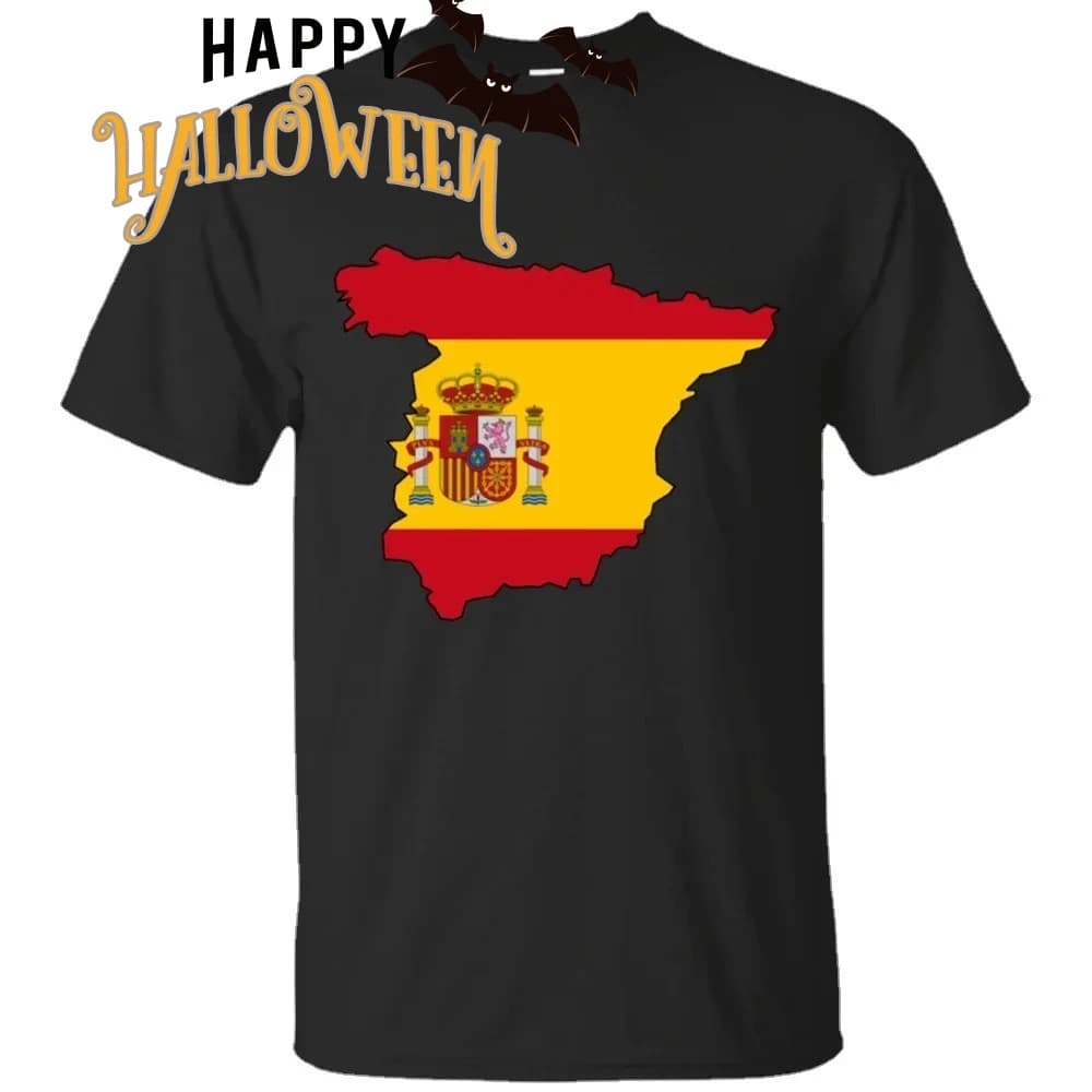 Spain Flag and Country Outline T-Shirt National Pride Espana Madrid Barcelona Sevilla Men's T Shirt