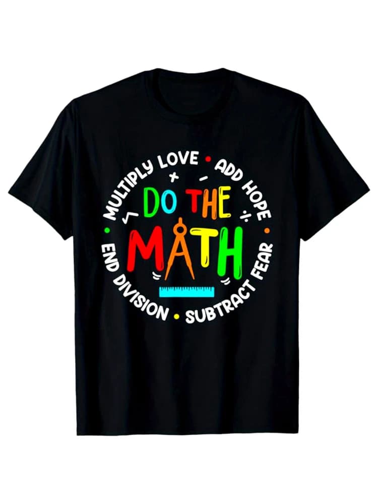 Math-Themed Graphicdesign-100% cotton summer casual O-neck short sleeve printed men's T-shirt.
