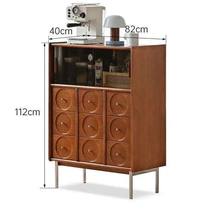 LH solid wood dining side cabinet retro storage antique storage household side cabinet bedroom