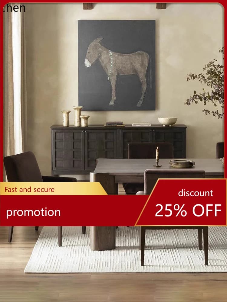 ZML Solid Wood Sideboard Cabinet Small Apartment Storage Cabinet Natural Wood Organizer Cabinet