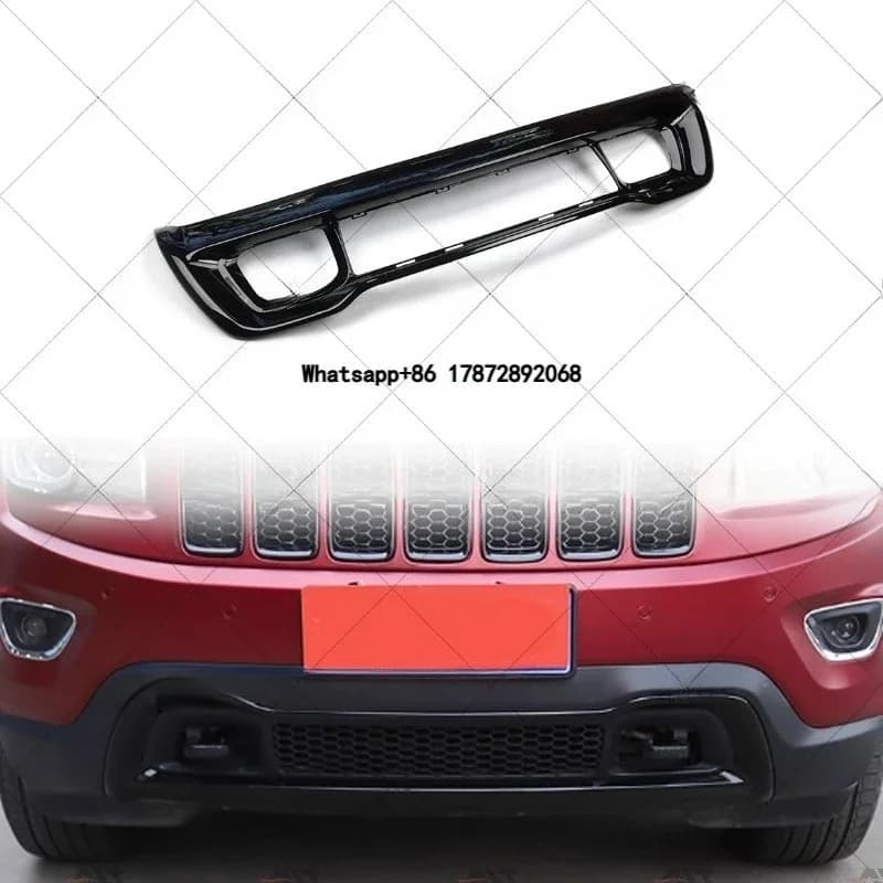 Premium ABS Black Front Grille Trim Lower Bumper Cover Mesh Frame for Grand Cherokee 2014-2022