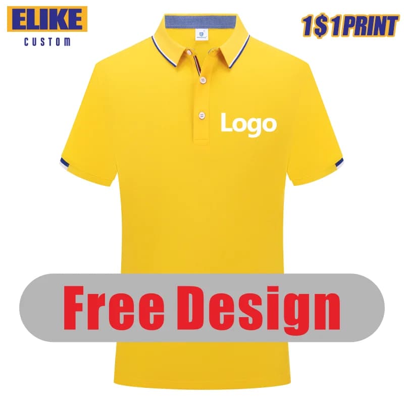 ELIKE 12 Colors High-Quality  Polo Shirt Custom Logo Print Personal Design Tops Embroidery Summer Men And Women Clothing S-6XL