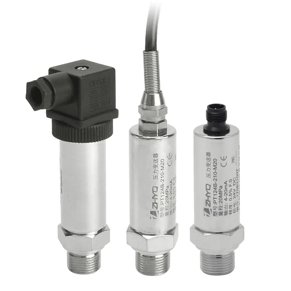 Strain Gauge Inline Thread Mounted Industrial Liquid Pressure Transmitter 100-1500 Bar Range IP65 Protection 4-20mA Output for