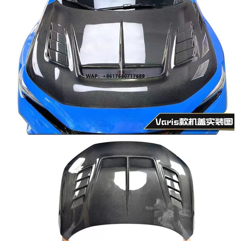 For Civic Type-R Hood FL5 Carbon Fiber Head Cover Vars Front Cover Lightweight Body Kit Bumper