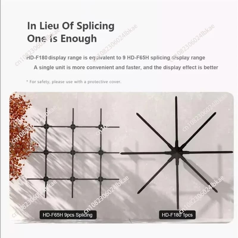 180Cm 2x2 3D Splicing Hologram Projector Cloud Control Wifi Hologram Display Hologram 3D Fan Display