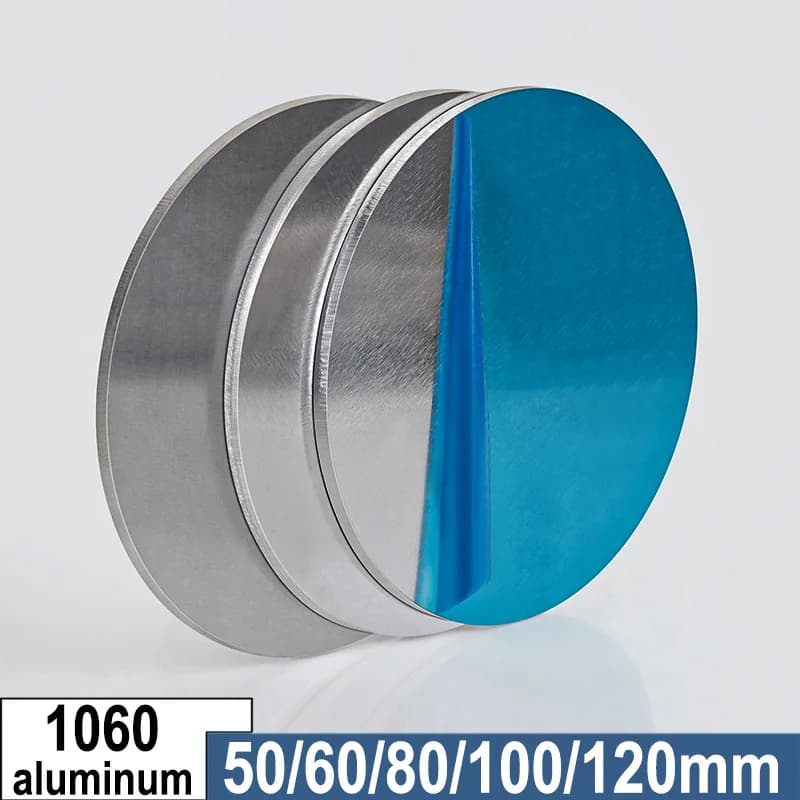50/60/80/100/120mm Aluminum Round Disc 0.5mm~10mm Thick 1060 Pure Aluminum Sheet for DIY Craft Metal Crafting