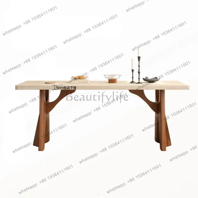Factory Direct French-style Dining Tables Vintage Solid Wood Granite Dining Tables Luxury Combination Home Furniture Mesas De Co