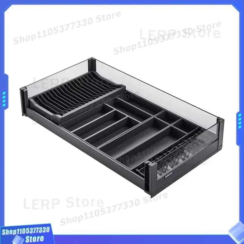 Aluminum Alloy Kitchen Cabinet Hardware Glass Door Big Monster Linkage High Storage Basket Pull Out Wire Drawer Organizer