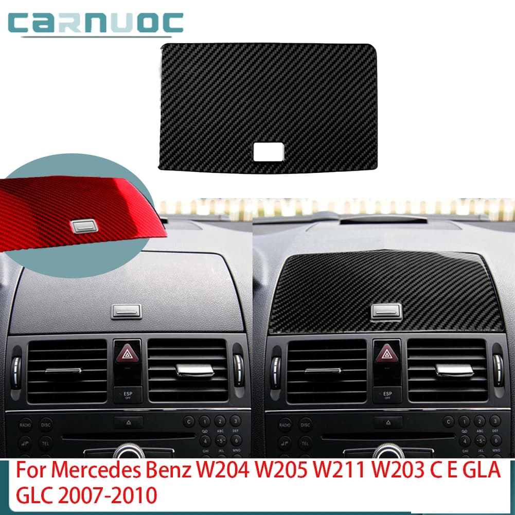 Center Air Vent Above Carbon Fiber Stickers For Mercedes Benz W204 W205 W211 W203 C E GLA GLC 2007-2010 Car Styling Accessories