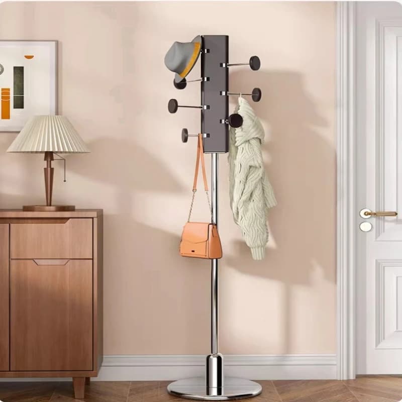 Vintage Freestanding Clothes Rack for Bedroom Bauhaus Coat Drying Hanger Entrance Garment Storage Organizer Tall Laundry Pole