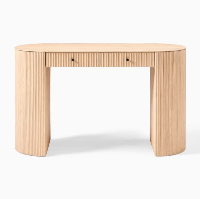 # Luxury American Style Natural Oak Wooden Furniture Home Solid Wood Office Desk With Double Drawers