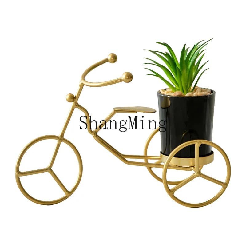 DSA decoration potted plant home light luxury wrought iron restaurant simple creative decoration living room porch round