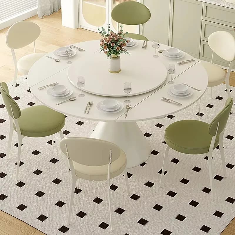 Designer Kitchen Dining Table Living Room European Nordic Modern Dining Table White Round Big Mesas De Jantar Home Furniture
