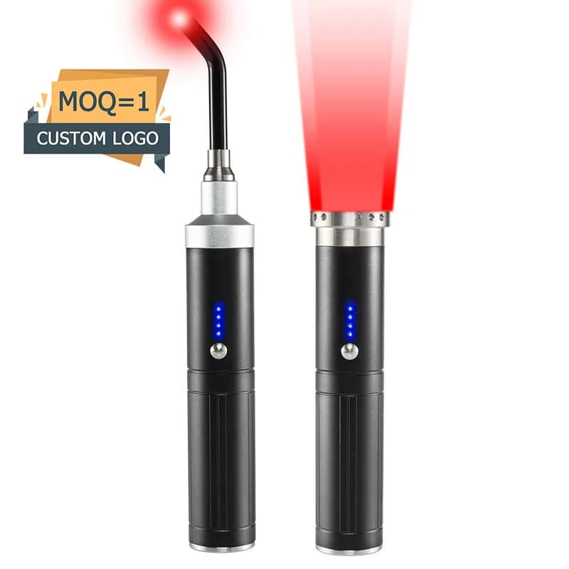 Custom Logo Rechargeable Red Light Therapy Wand Handheld Flashlight Red Light Therapy Torch for Home Use