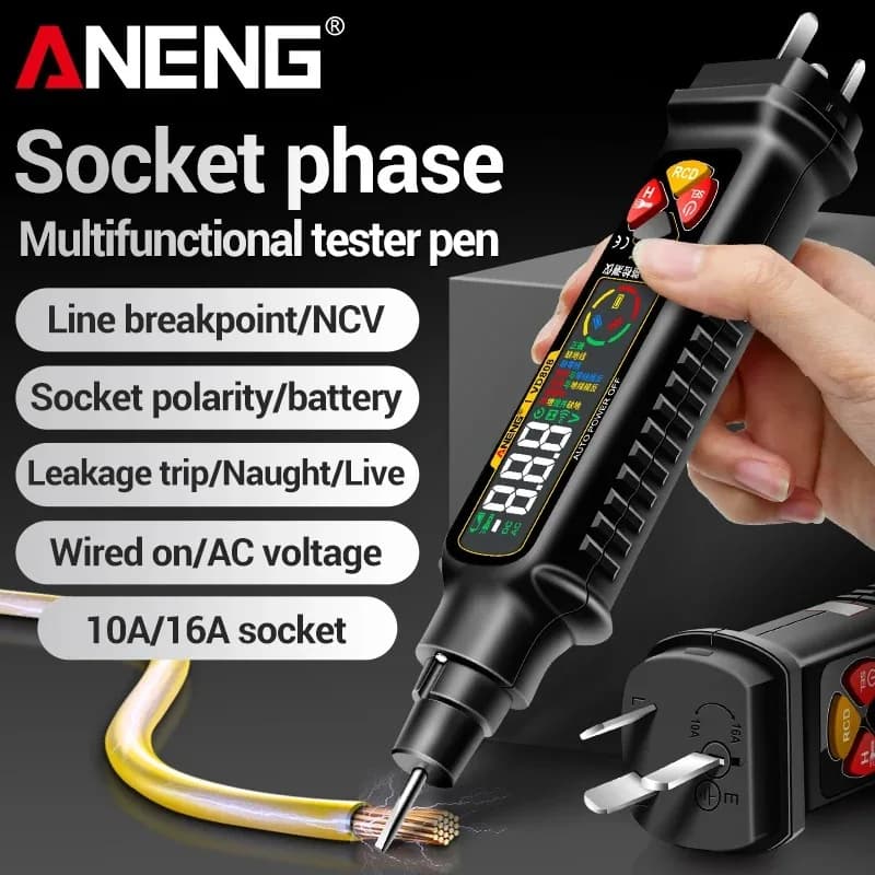 ANENG VD808Circuit Breaker Analyzer Circuit Safety CheckupTester Electric Circuit Polarity Voltage Detector Breaker Finder Tools