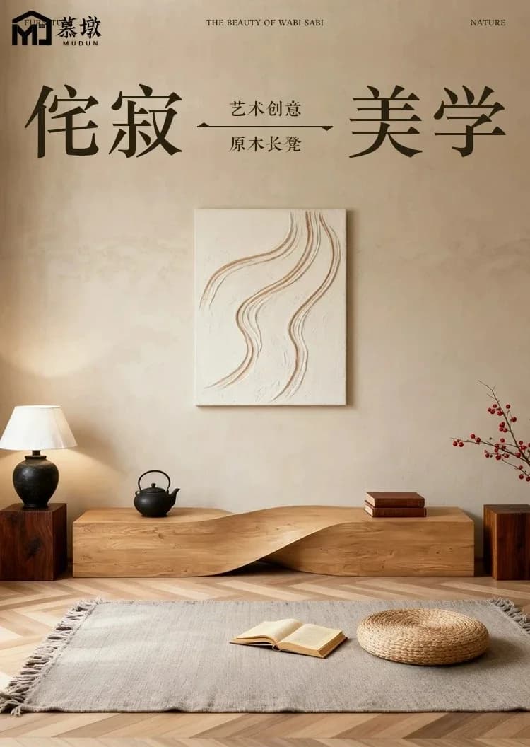 DSA solid wood bench milk tea shop cafe rest stool shopping mall homestay hotel creative log bench